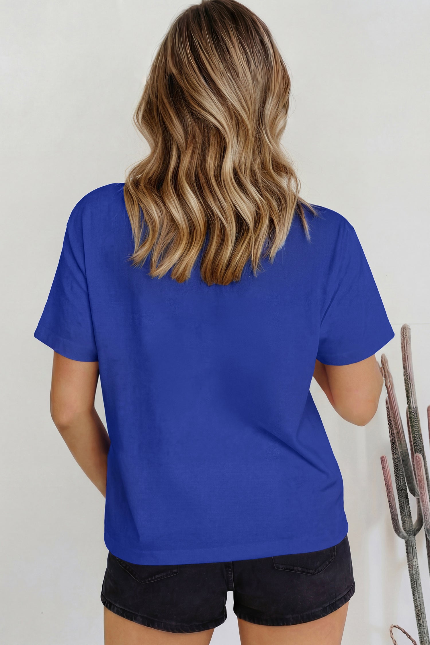 Oversized Solid Color High Neck Tee