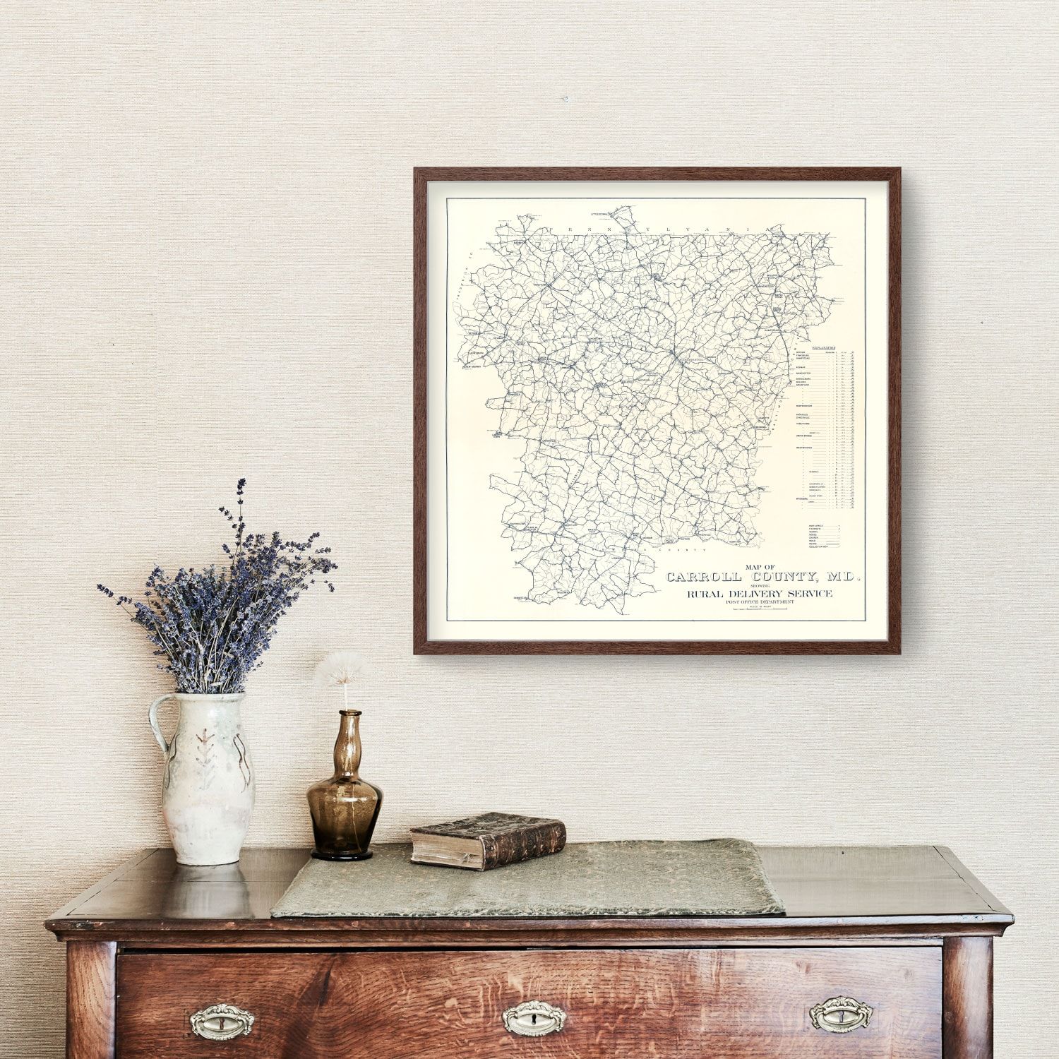 Vintage Map of Carroll County, Maryland 1911