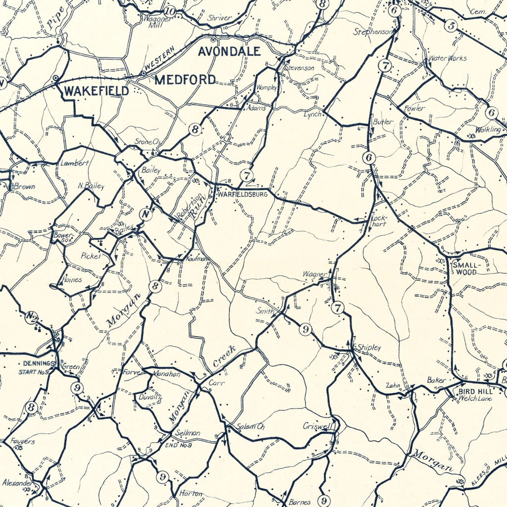 Vintage Map of Carroll County, Maryland 1911