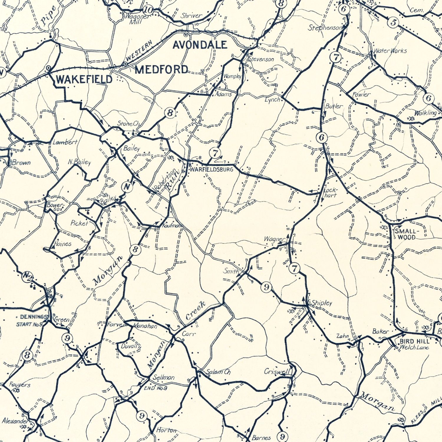 Vintage Map of Carroll County, Maryland 1911