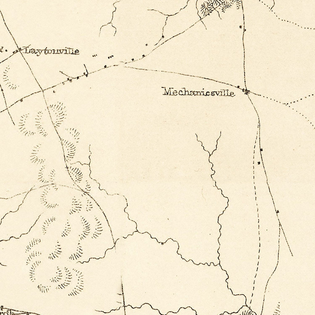 Vintage Map of Montgomery County, Maryland 1862