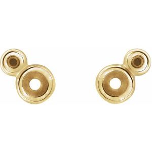 14K Yellow Gold 3 mm Round Accented Earring Mounting – image 2