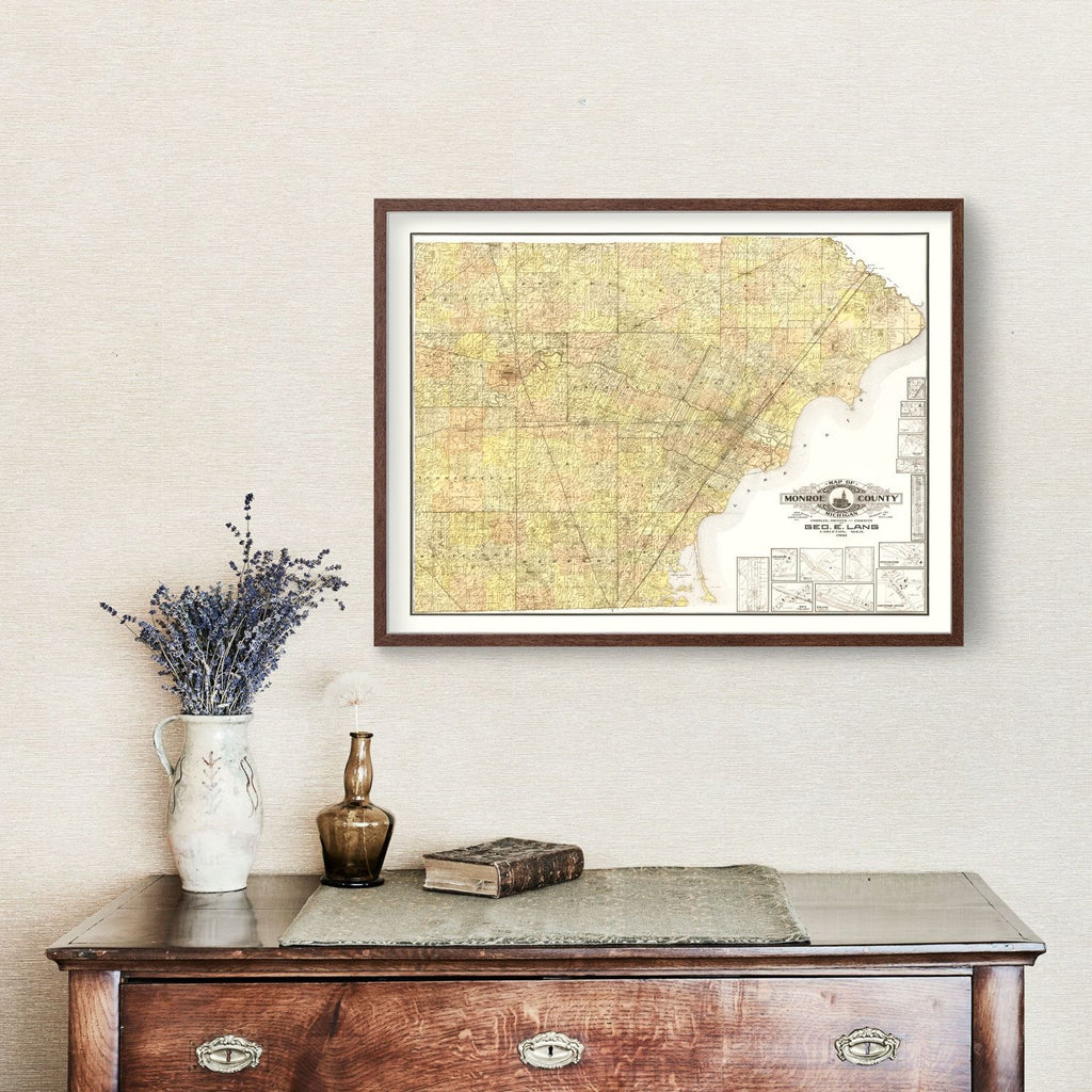 Vintage Map of Monroe County, Michigan 1901