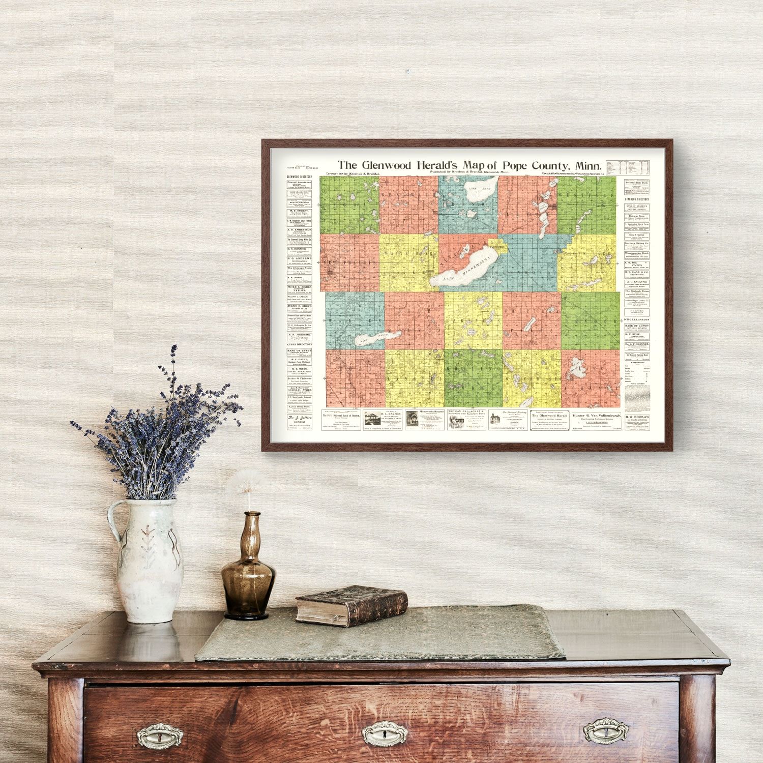Vintage Map of Pope County, Minnesota 1901