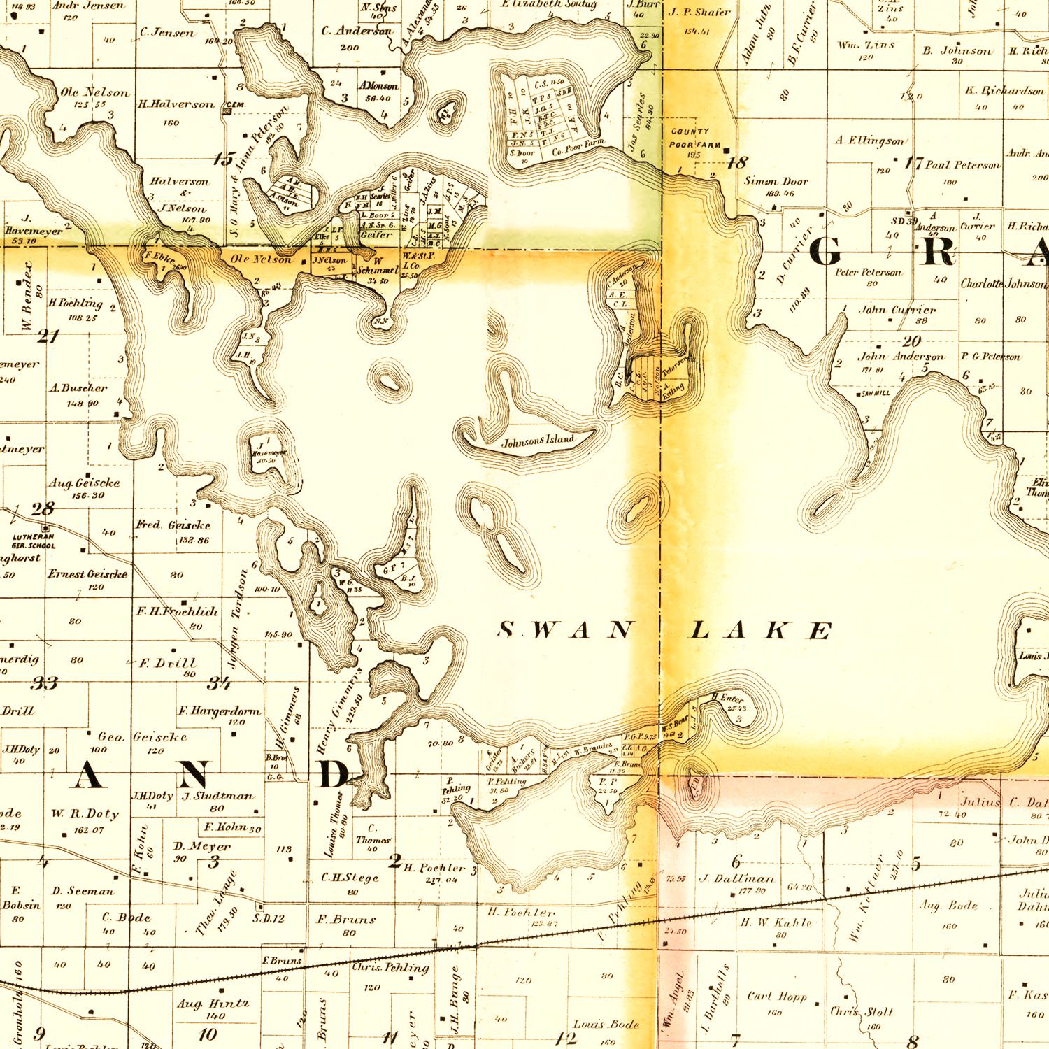 Vintage Map of Nicollet County, Minnesota 1885