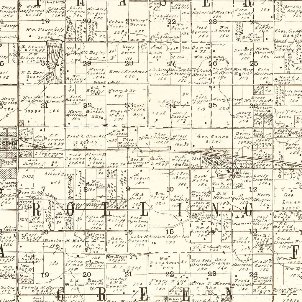 Vintage Map of Martin County, Minnesota 1901