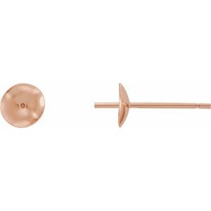 18K Rose Gold Earring Mounting for 7-8 mm Pearl