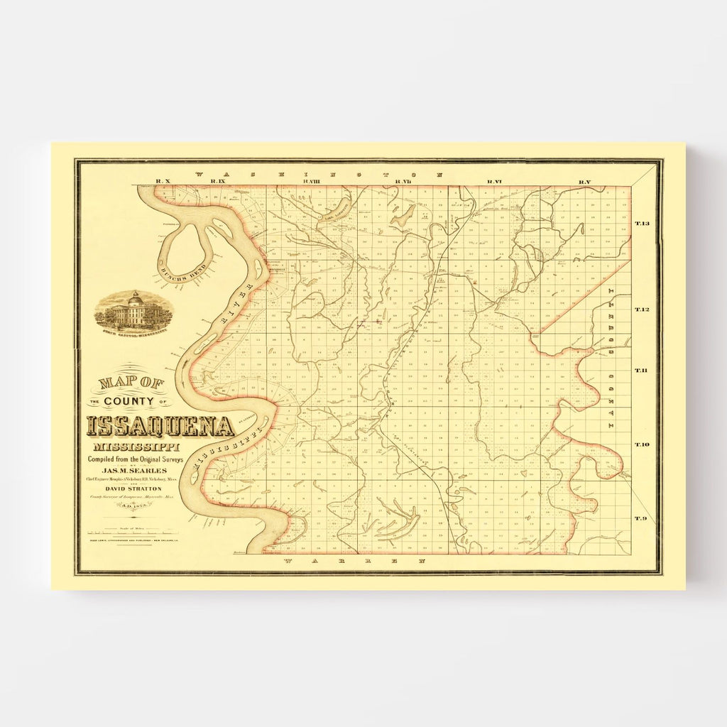 Vintage Map of Issaquena County, Mississippi 1873