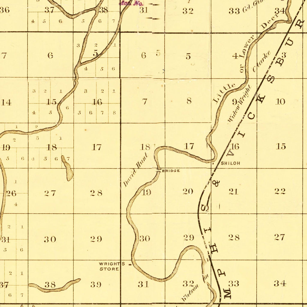 Vintage Map of Issaquena County, Mississippi 1873
