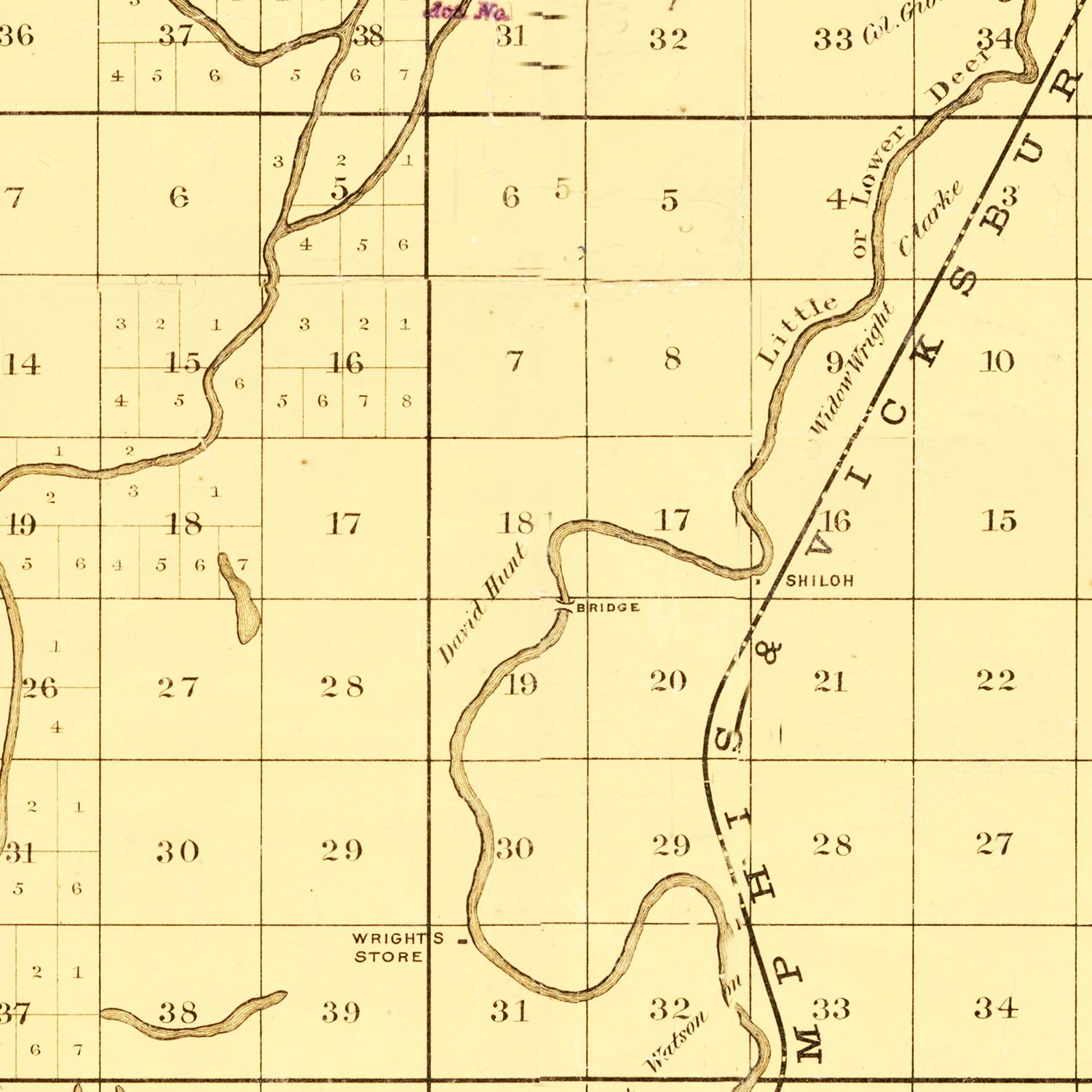 Vintage Map of Issaquena County, Mississippi 1873