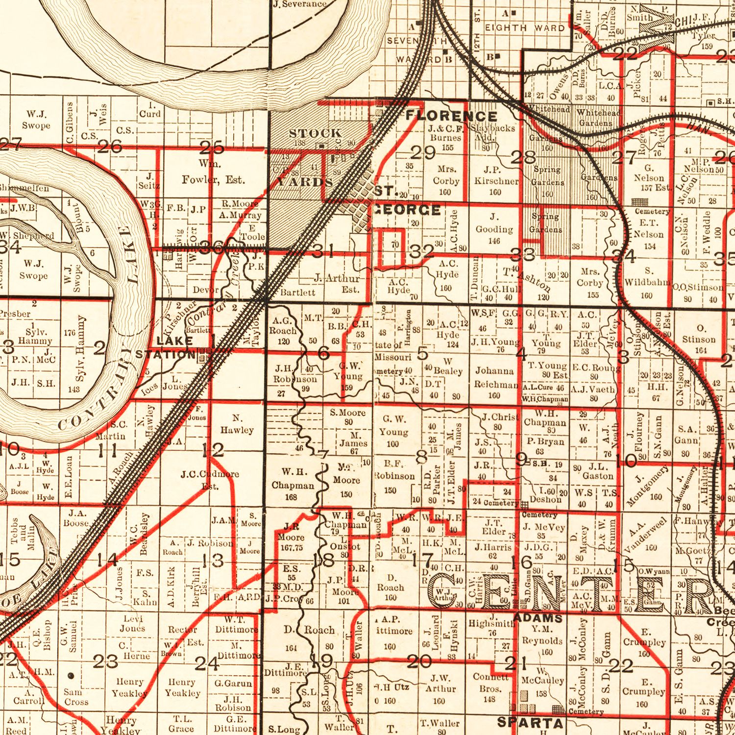 Vintage Map of Buchanan County, Missouri 1895