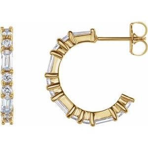 14K Yellow Gold 1/5 CTW Natural Diamond 17.2 mm Hoop Earrings