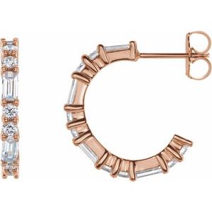 14K Rose Gold 1/5 CTW Natural Diamond 17.2 mm Hoop Earrings
