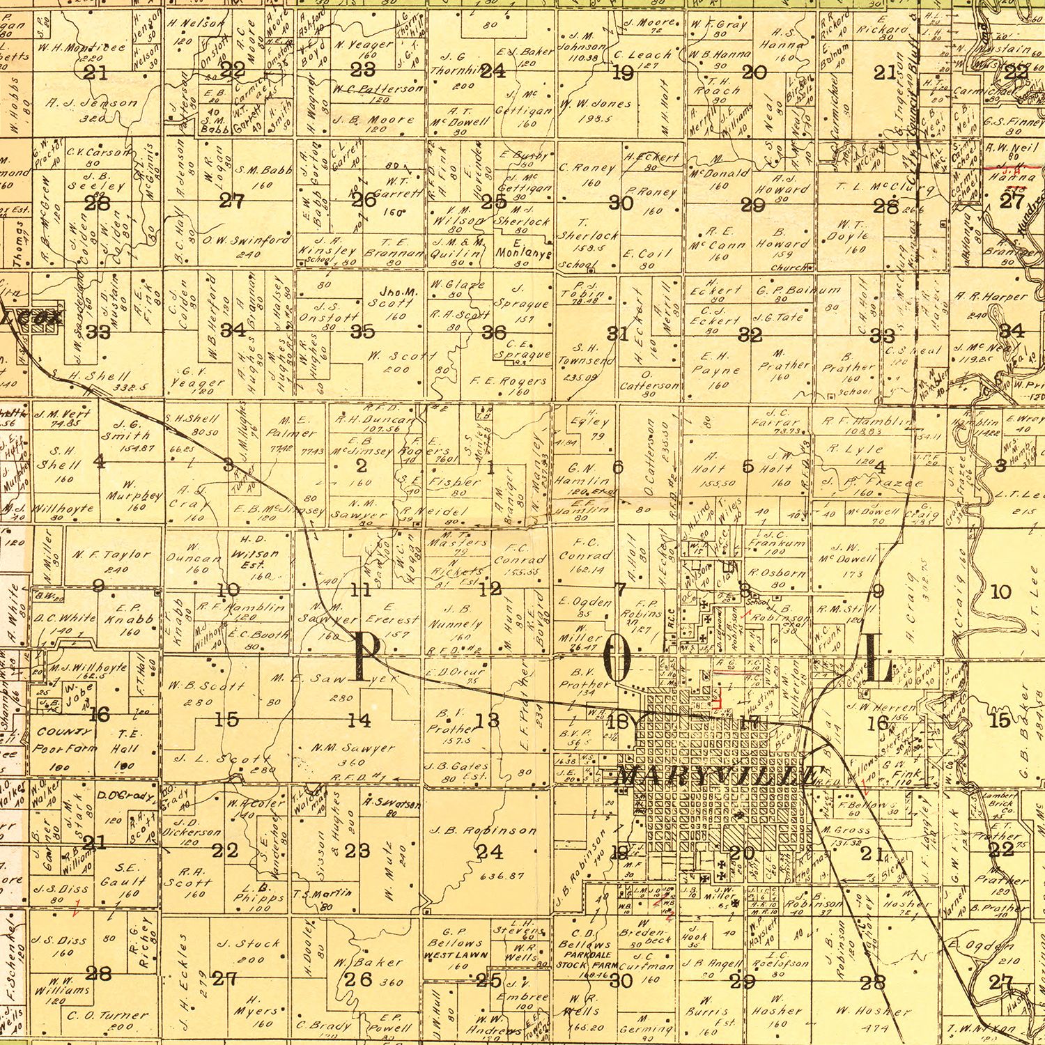 Vintage Map of Nodaway County, Missouri 1906