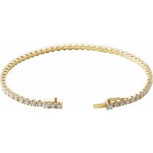 14K Yellow Gold 3 CTW Natural Diamond Line 7" Bracelet – image 2