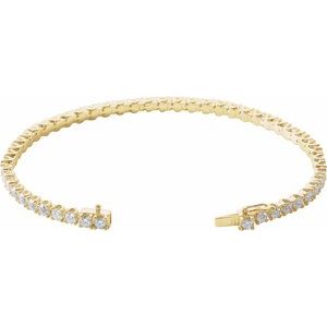 14K Yellow Gold 5 CTW Natural Diamond Line 7" Bracelet