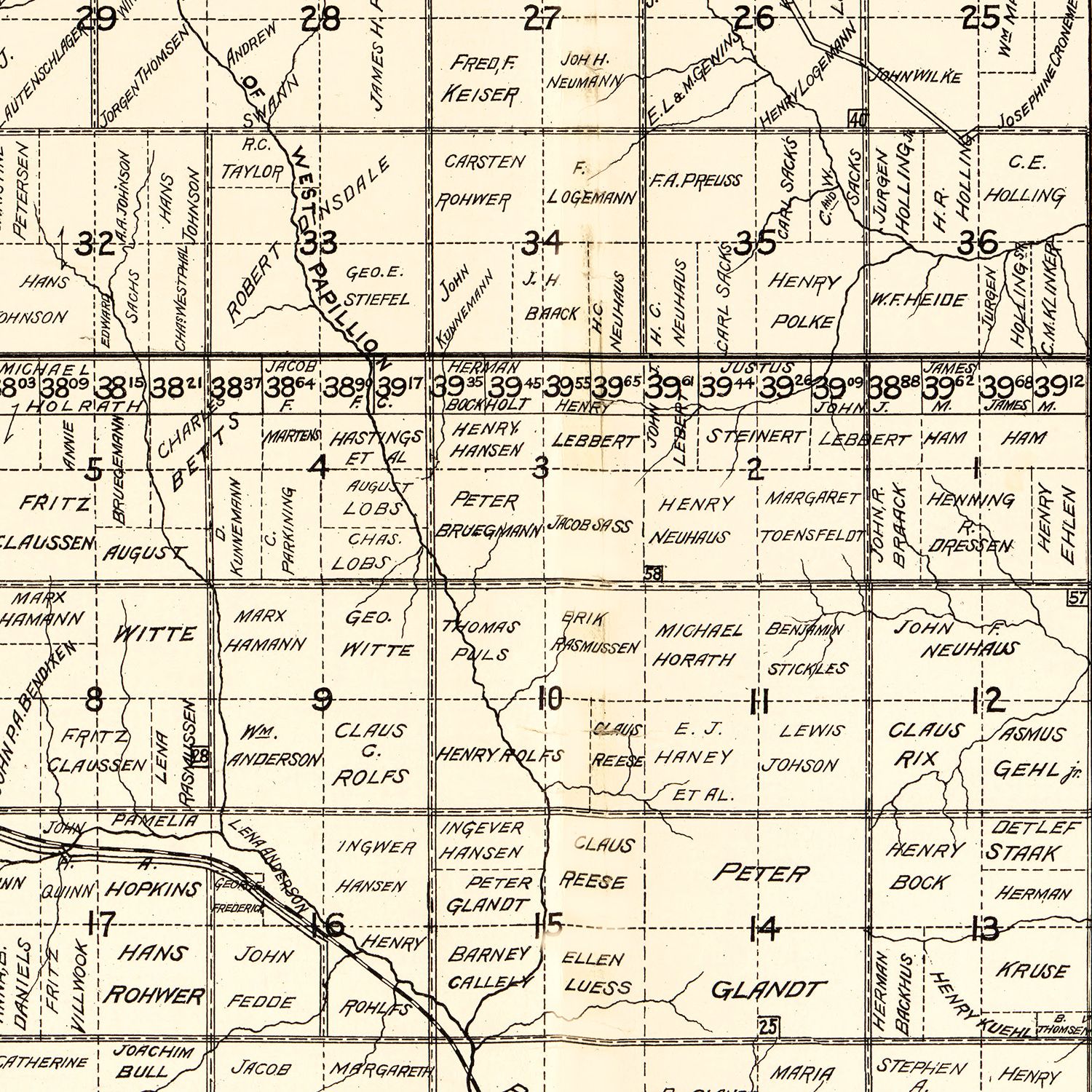 Vintage Map of Douglas County, Nebraska 1900