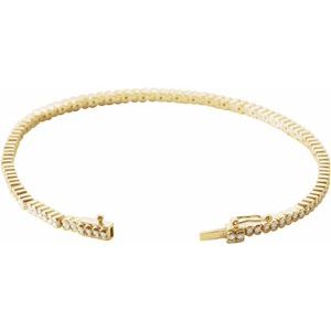 14K Yellow Gold 1 CTW Natural Diamond Line 7" Bracelet – image 2