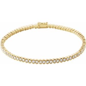 14K Yellow Gold 2 CTW Natural Diamond Line 7" Bracelet