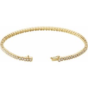 14K Yellow Gold 2 CTW Natural Diamond Line 7" Bracelet – image 2