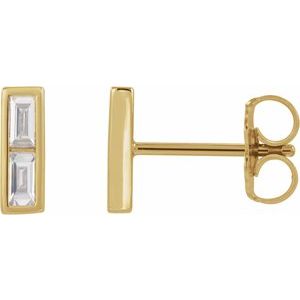 14K Yellow Gold 1/4 CTW Natural Diamond Bar Earrings