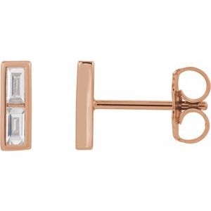14K Rose Gold 1/4 CTW Natural Diamond Bar Earrings
