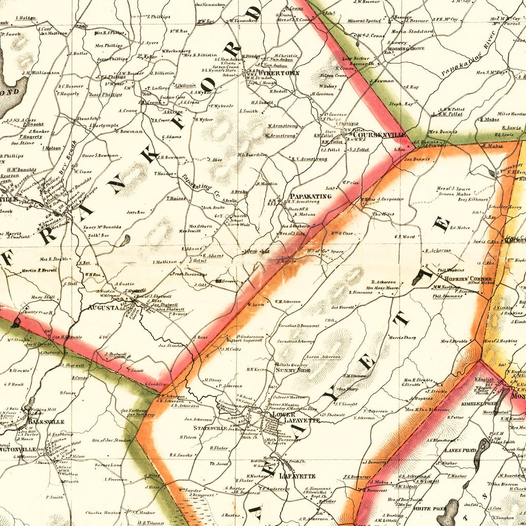 Vintage Map of Sussex County, New Jersey 1860