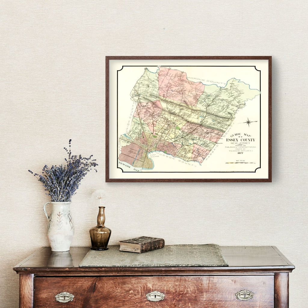 Vintage Map of Essex County, New Jersey 1877