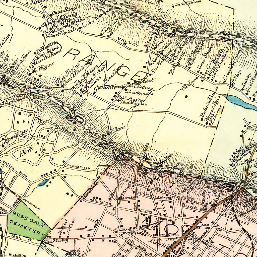Vintage Map of Essex County, New Jersey 1877