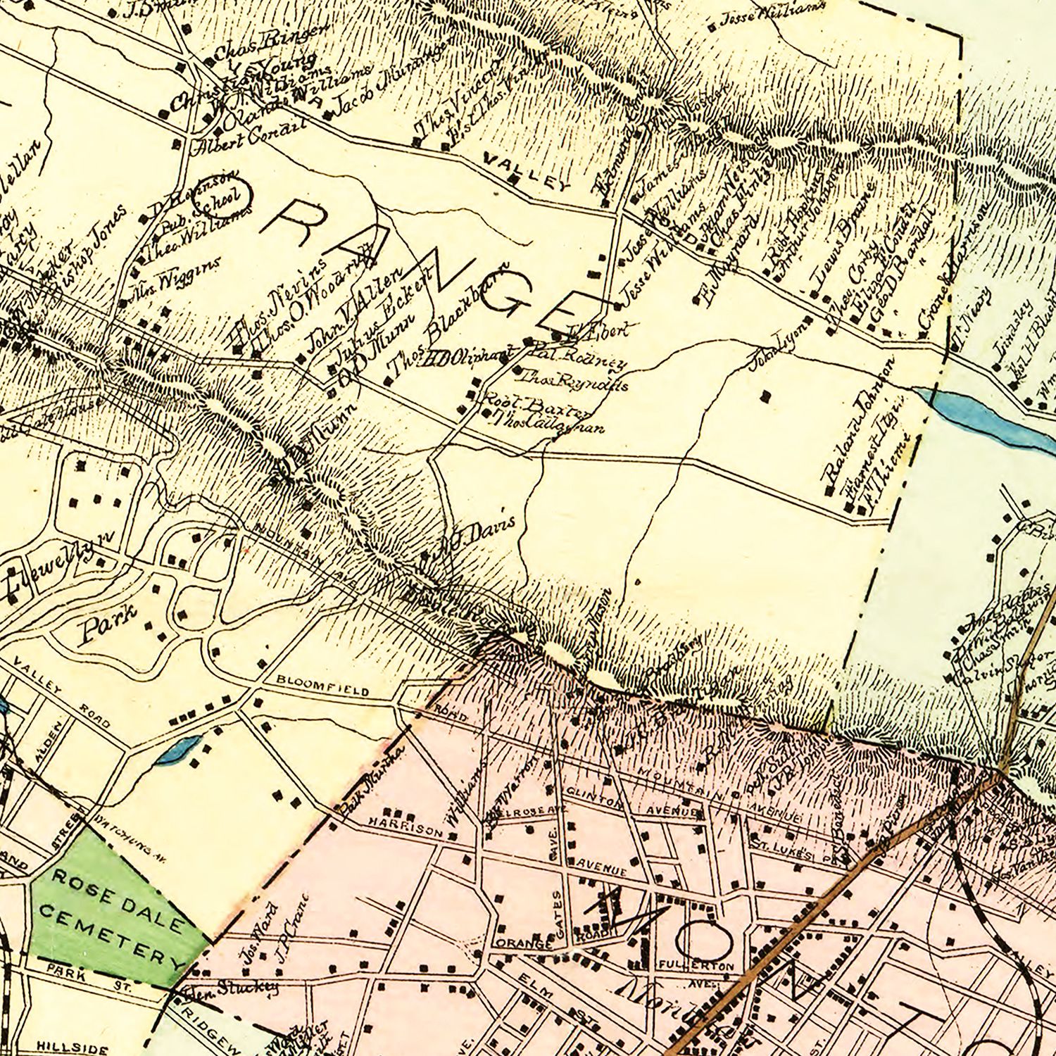 Vintage Map of Essex County, New Jersey 1877