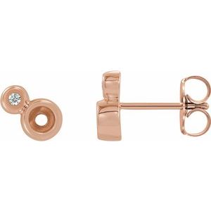 14K Rose Gold 3 mm Round .03 CTW Natural Diamond Semi-Set Earrings