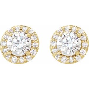 14K Yellow Gold 1 1/6 CTW Diamond Earrings – image 2