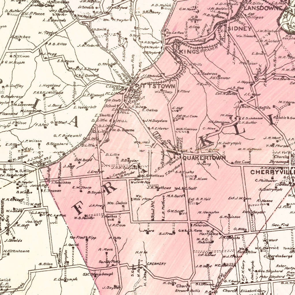Vintage Map of Hunterdon County, New Jersey 1902