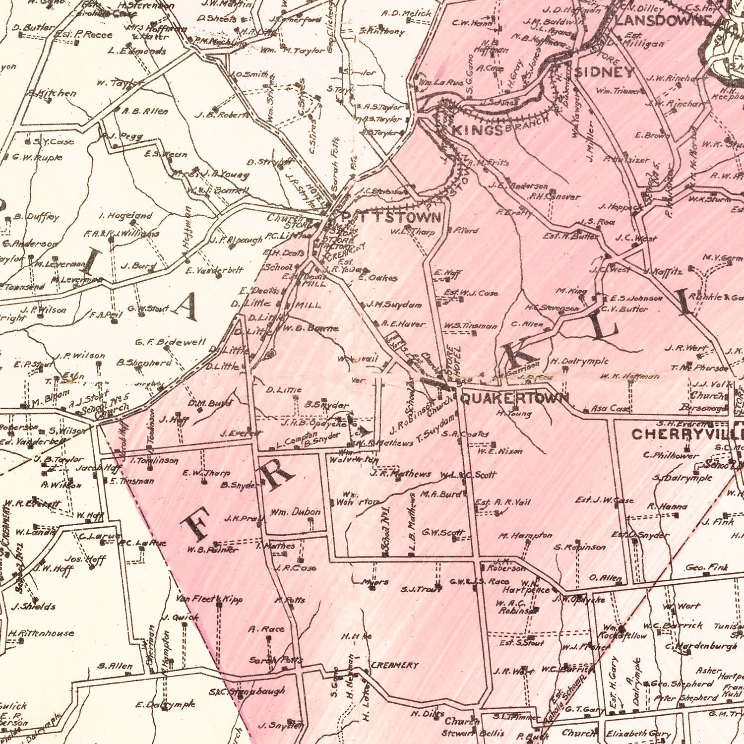 Vintage Map of Hunterdon County, New Jersey 1902