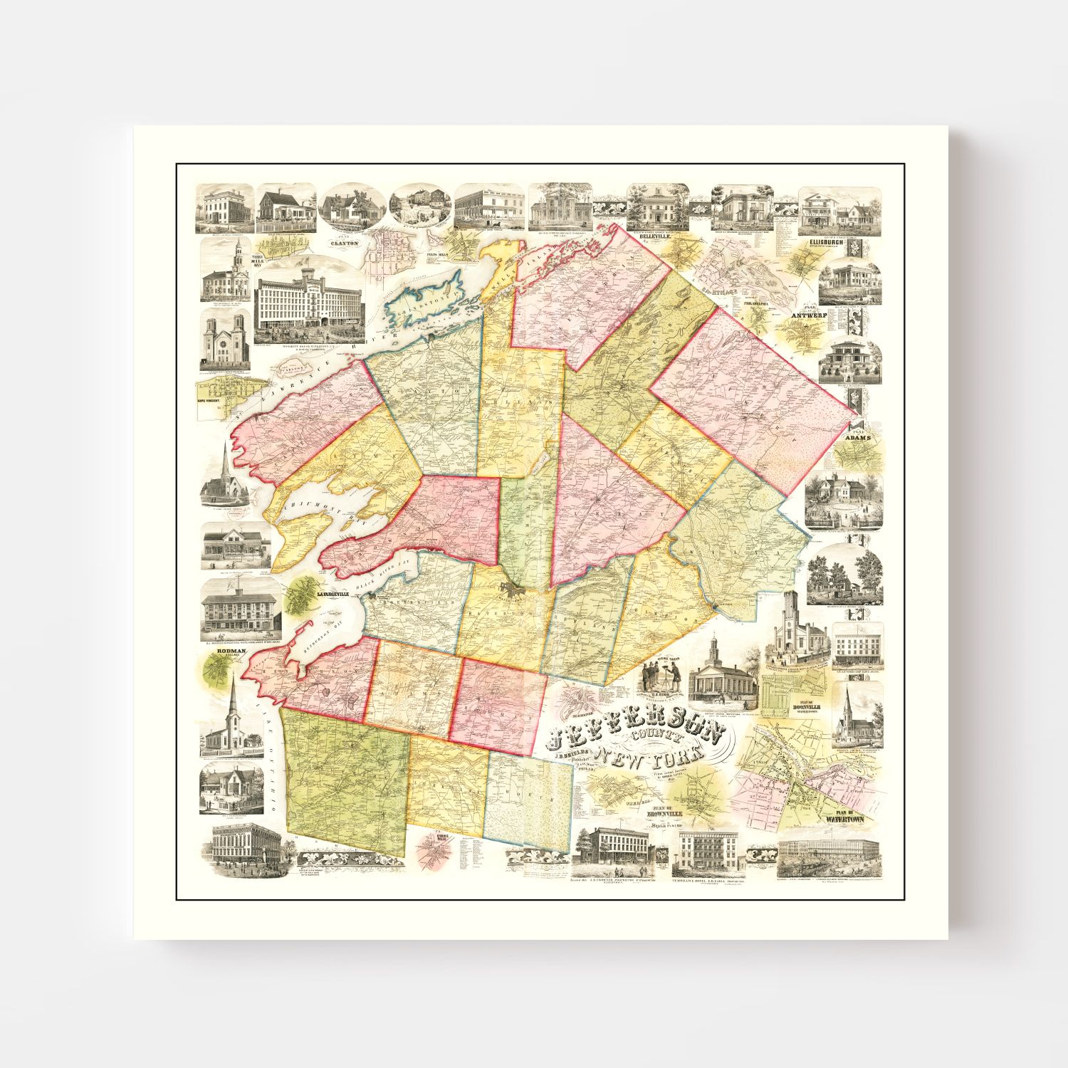Vintage Map of Herkimer County, New York 1859