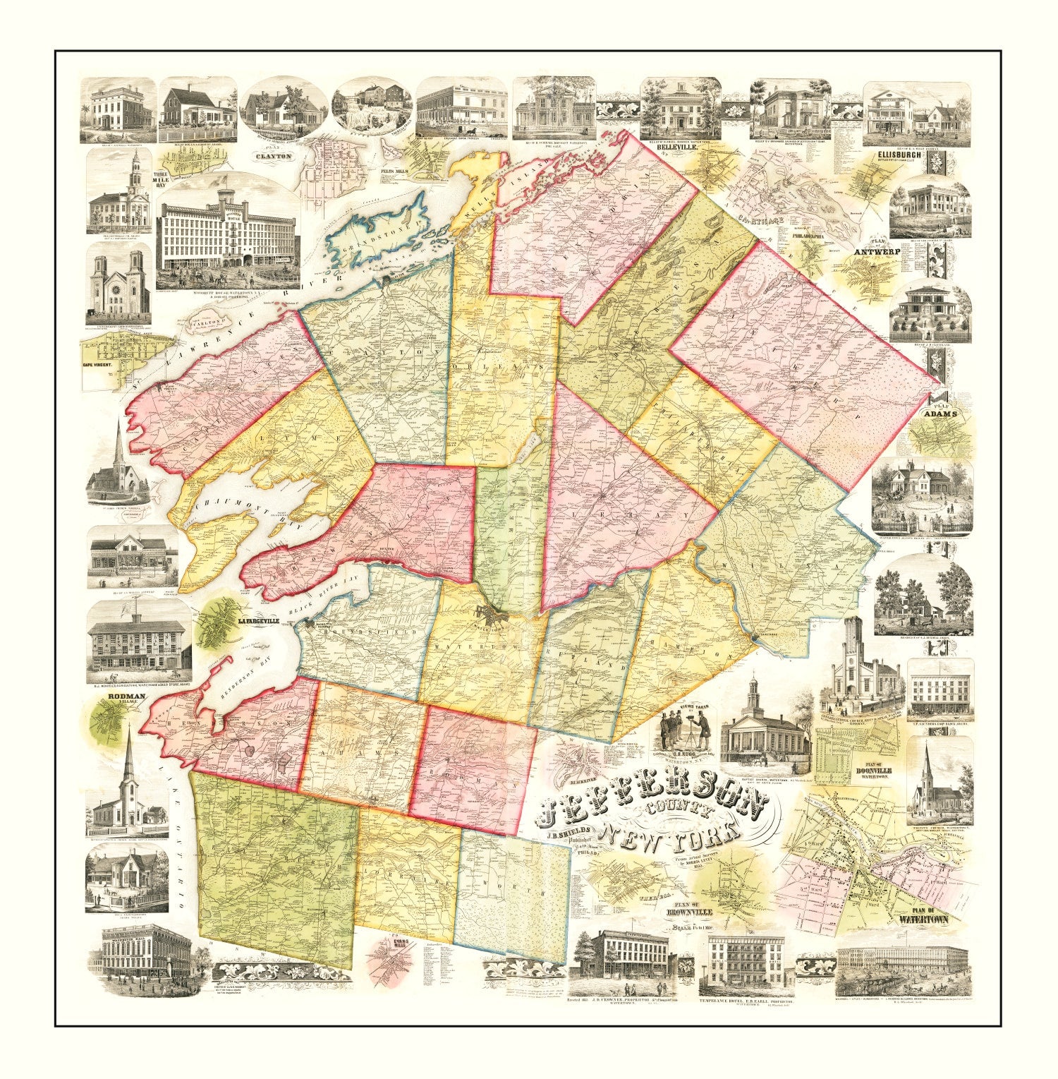 Vintage Map of Herkimer County, New York 1859