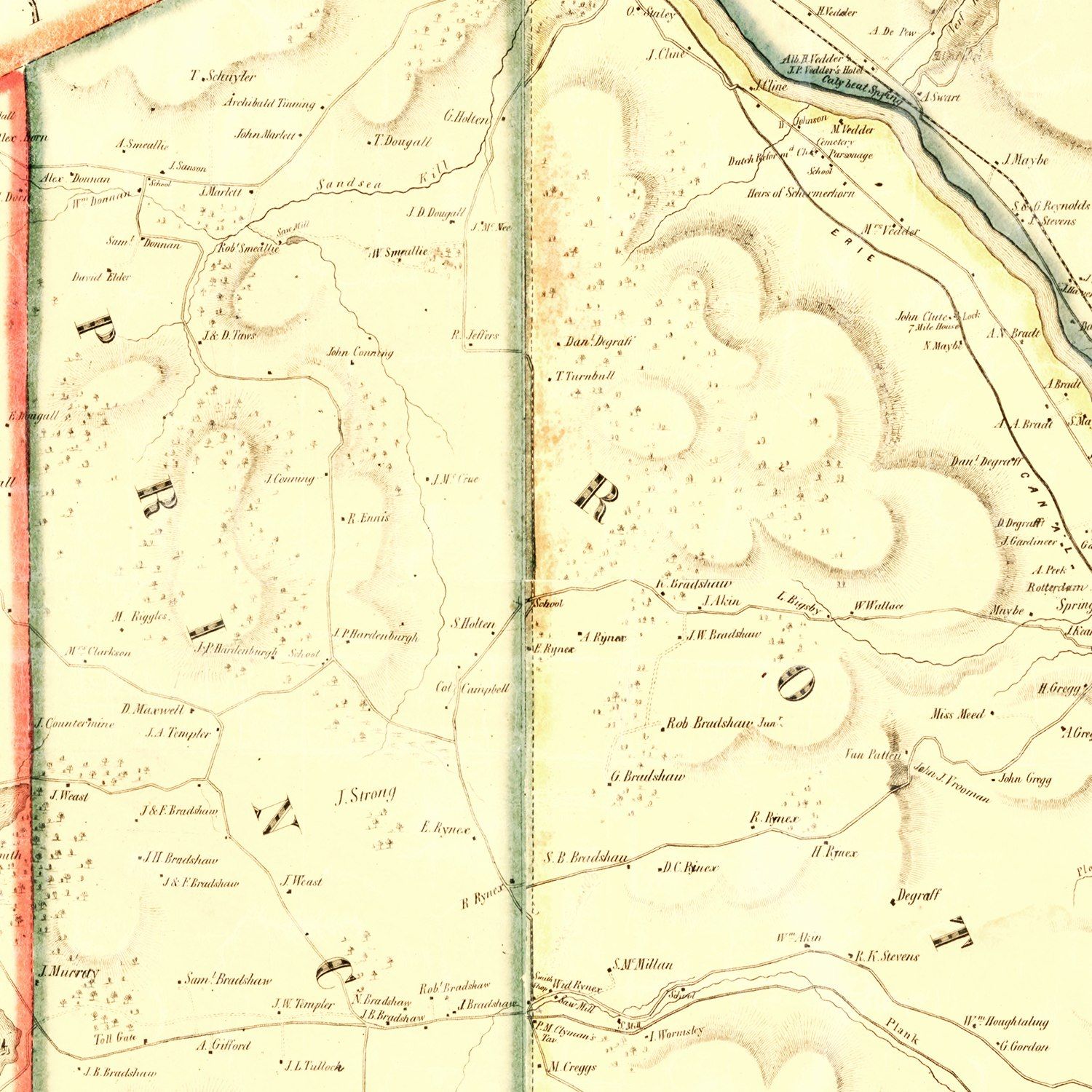 Vintage Map of Schenectady County, New York 1856