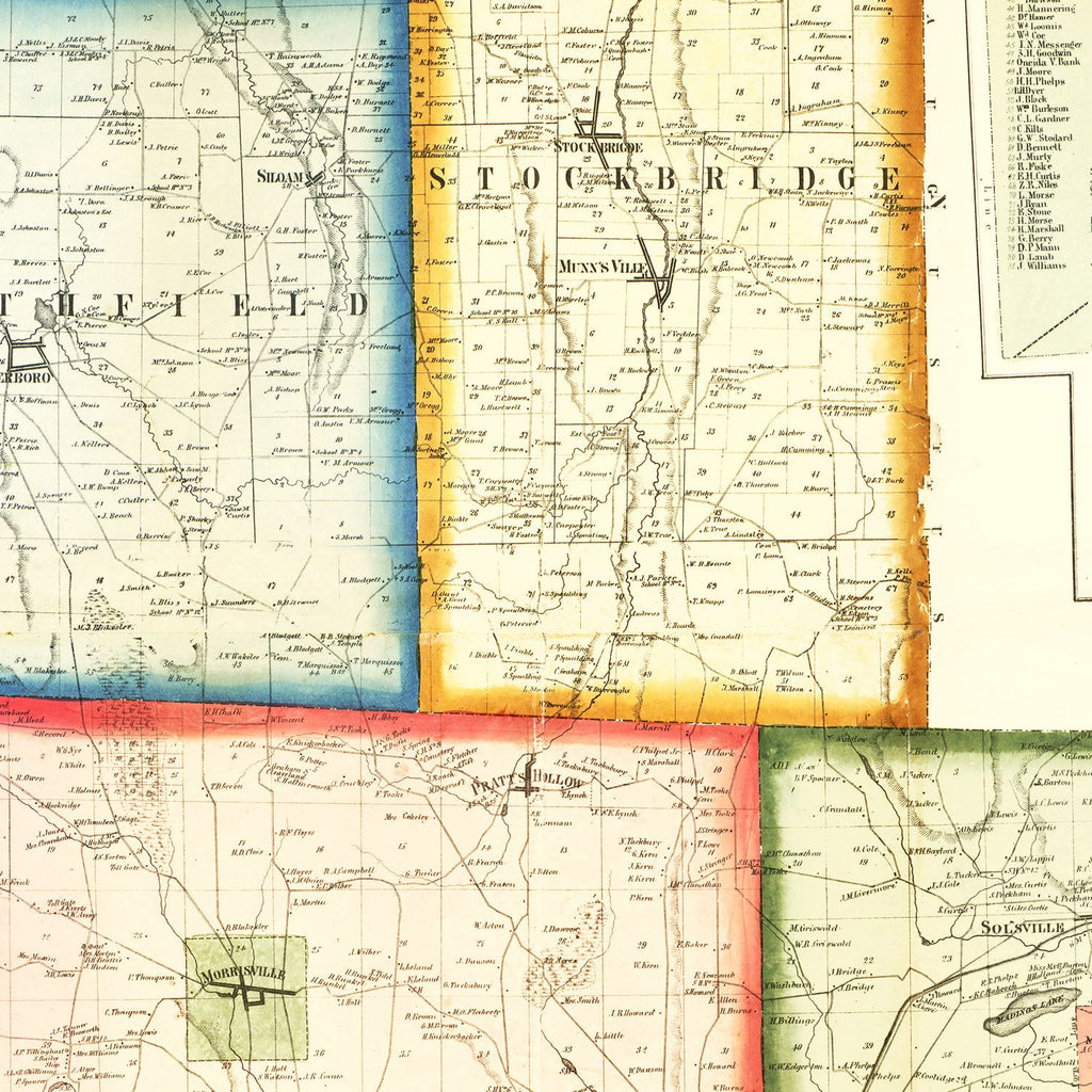Vintage Map of Madison County, New York 1859