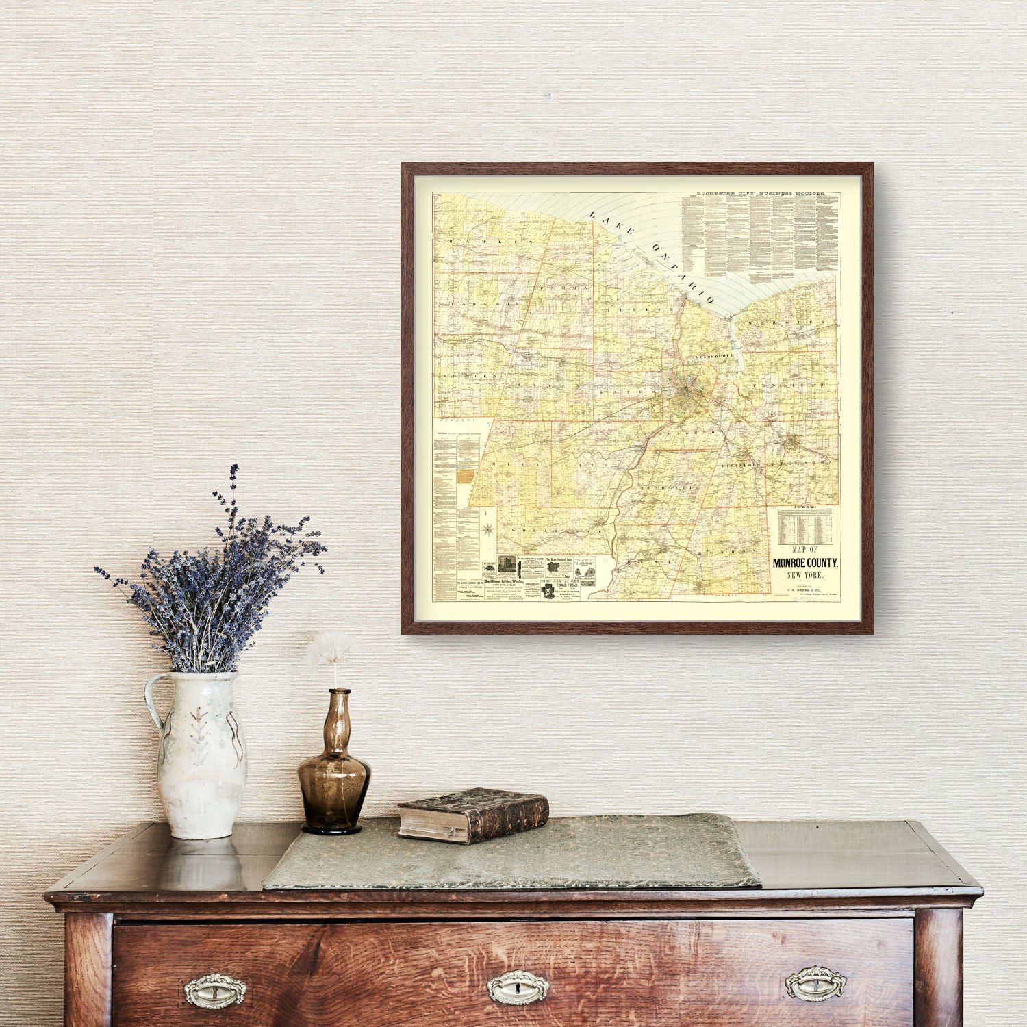 Vintage Map of Monroe County, New York 1887