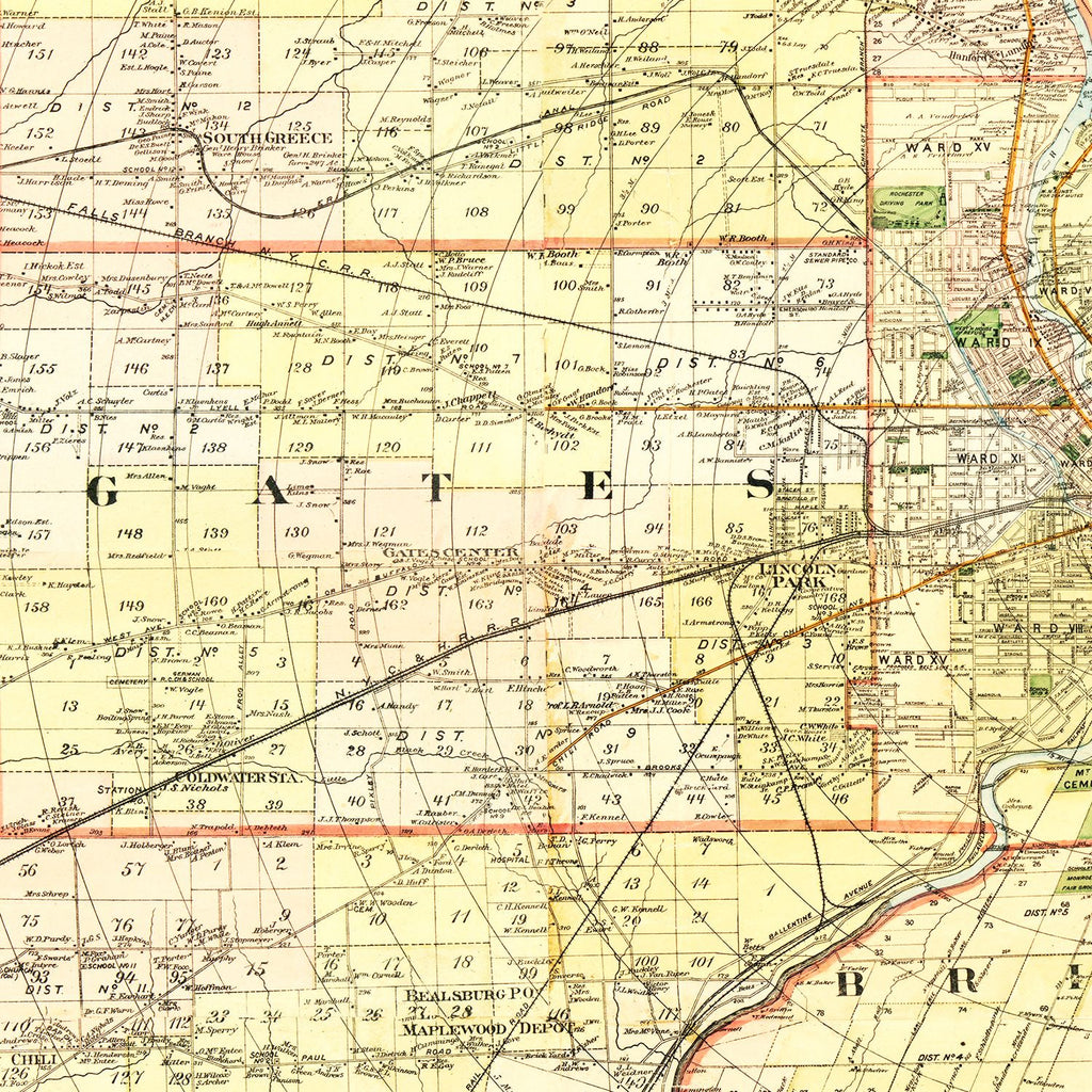 Vintage Map of Monroe County, New York 1887