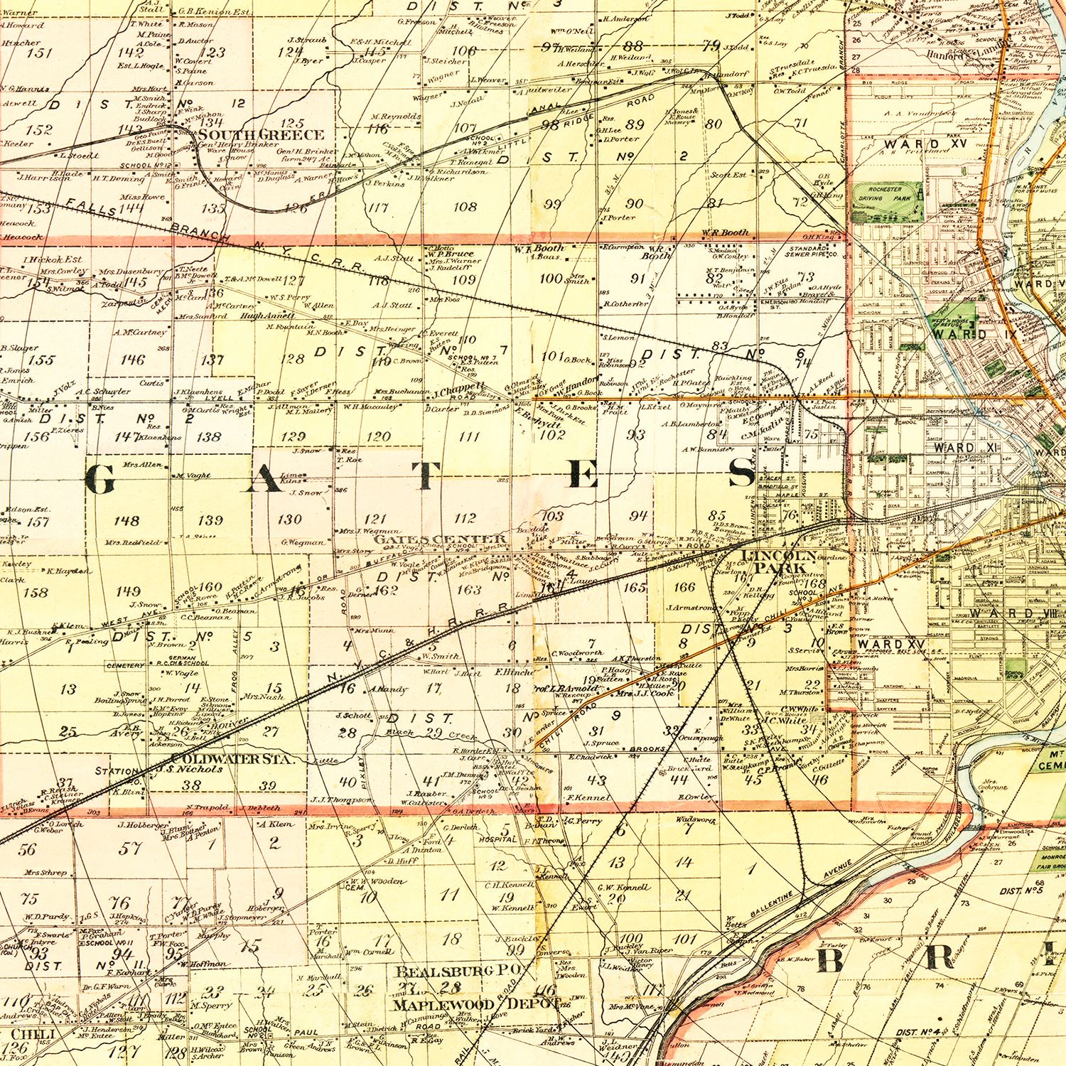 Vintage Map of Monroe County, New York 1887