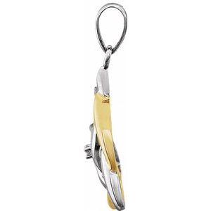 14K White/Yellow Gold .004 CT Natural Diamond Celtic-Inspired Pendant