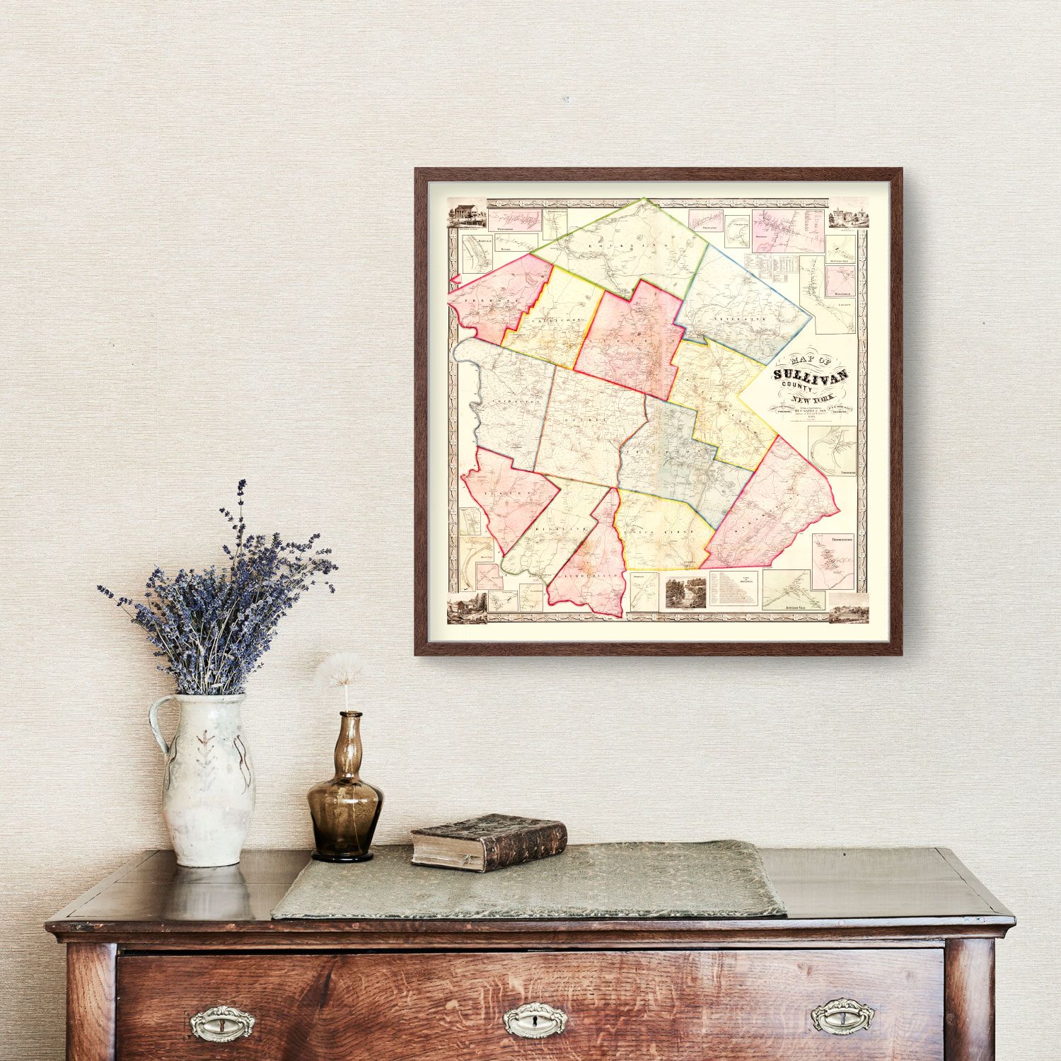 Vintage Map of Sullivan County, New York 1856