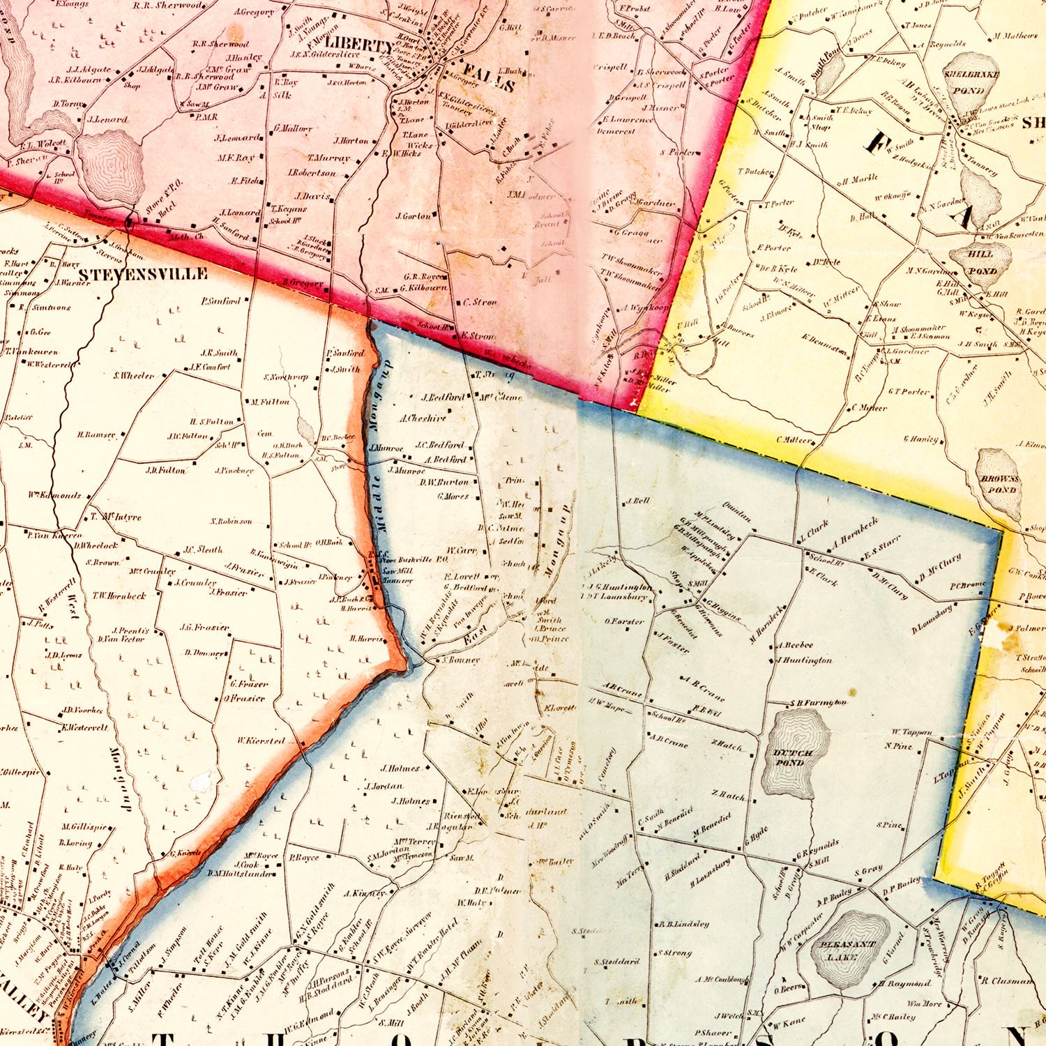 Vintage Map of Sullivan County, New York 1856