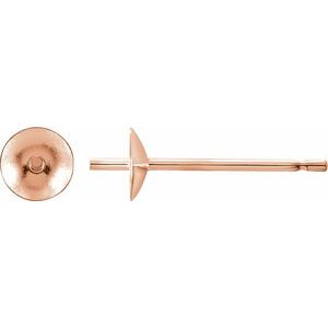 18K Rose Gold Earring Mounting for 5-6 mm Pearl