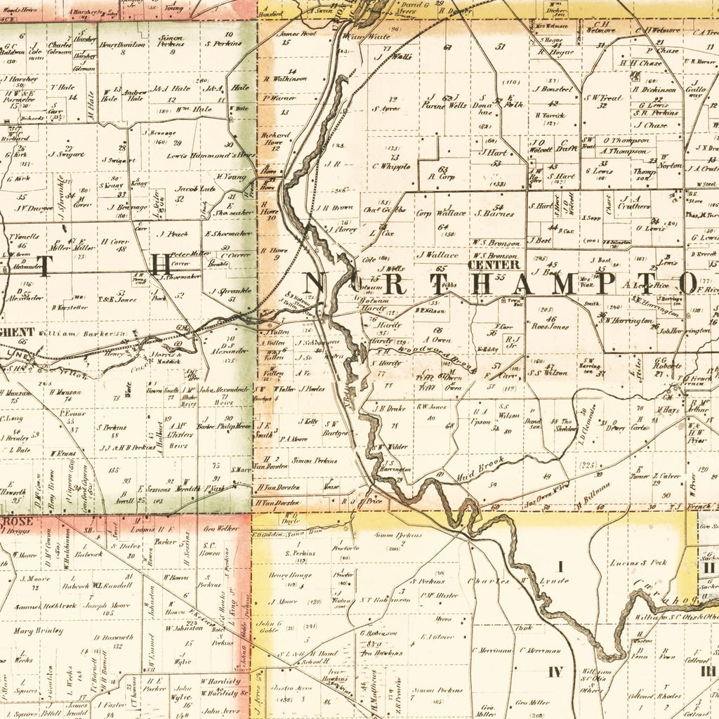 Vintage Map of Summit County, Ohio 1856
