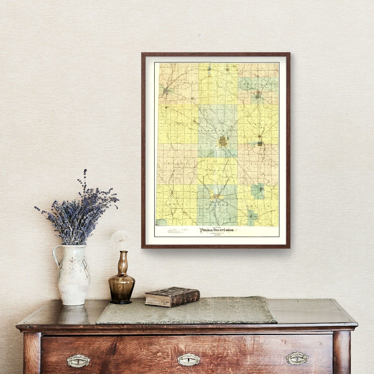 Vintage Map of Preble County, Ohio 1897