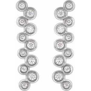 Sterling Silver 1/3 CTW Natural Diamond Bezel-Set Bar Earrings