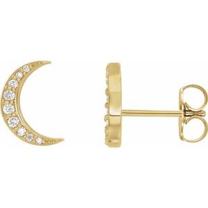 14K Yellow Gold .04 CTW Natural Diamond Crescent Moon Single Earring
