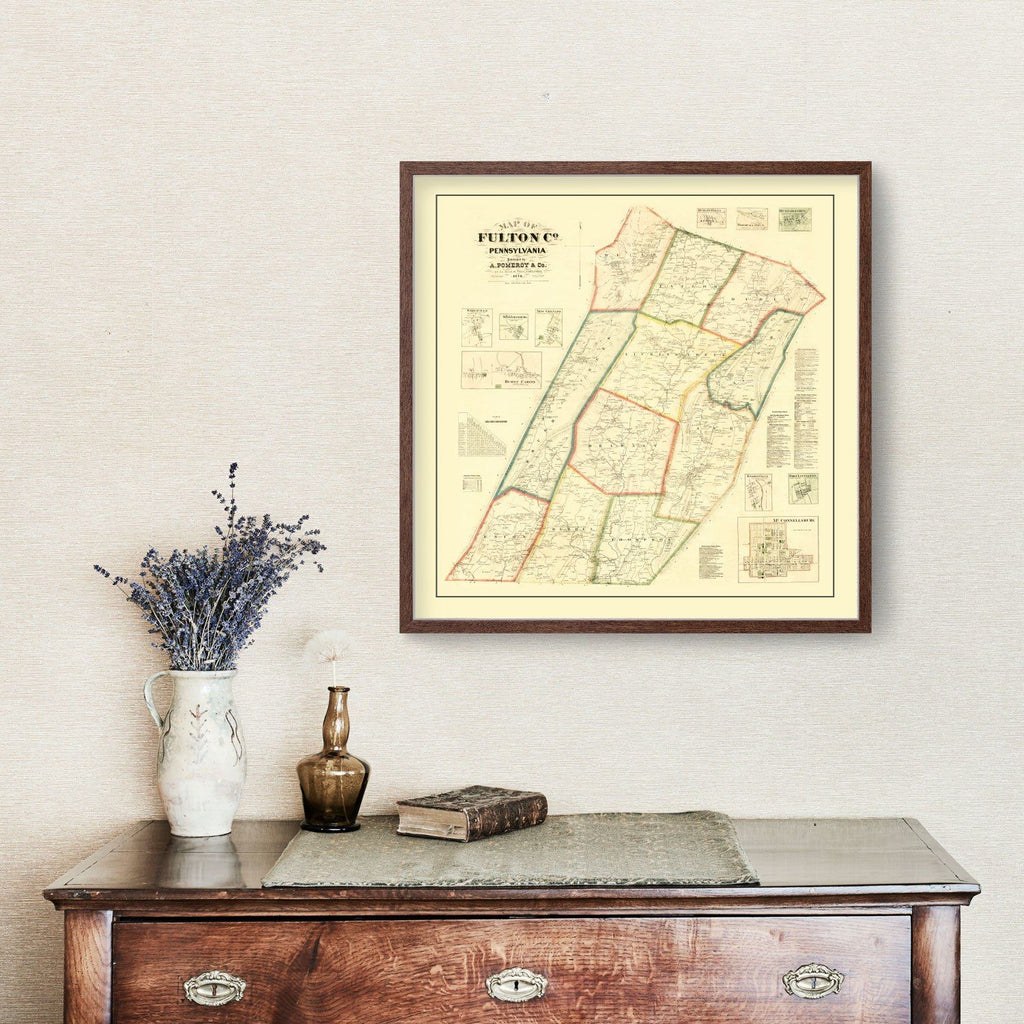 Vintage Map of Fulton County, Pennsylvania 1873
